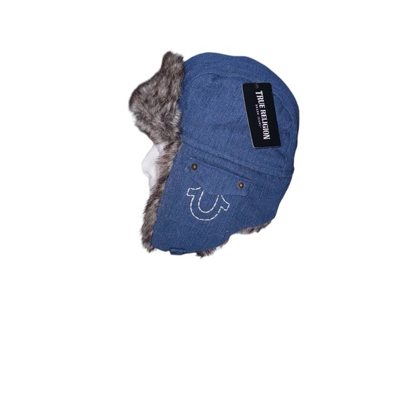 True Religion (NWT) Denim Trapper Hat - Picture 4 of 8